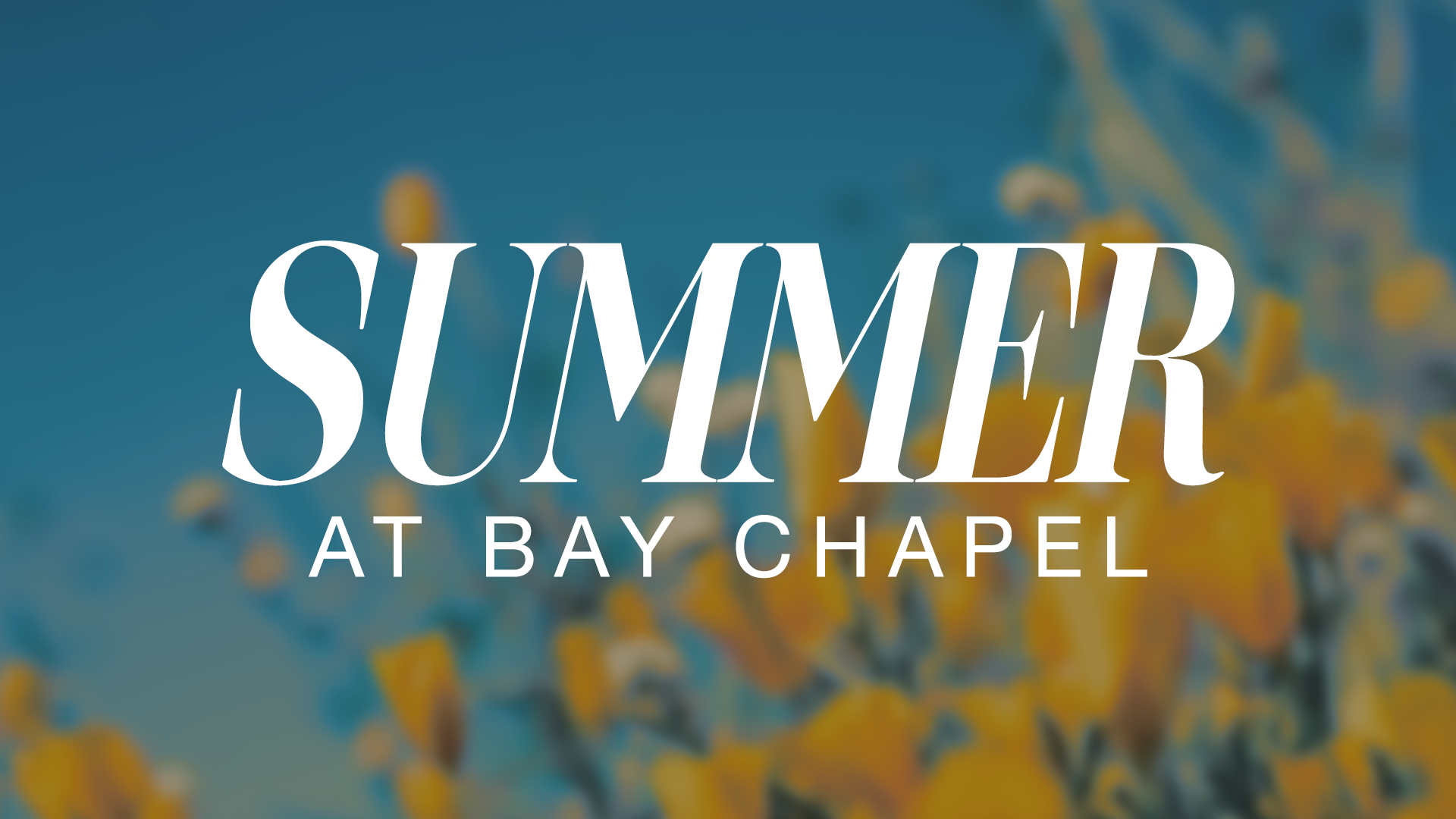 summer at bay chapel blue with yellow flowers