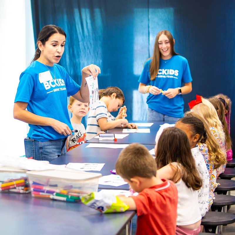 leaders at bay chapel teaching kids